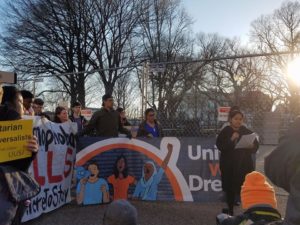 Cedar Lane members demonstrating alongside DACA students